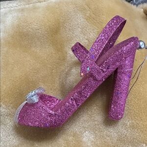 Pink glitter high heel shoe tree ornament Christmas tree ornament